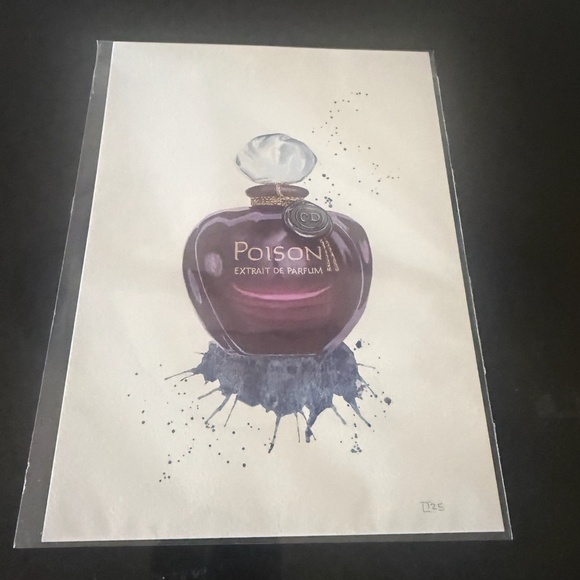 Dior, Poision, Art Illustration,  Perfume Bottle, Watercolor Print - Picture 3 of 6
